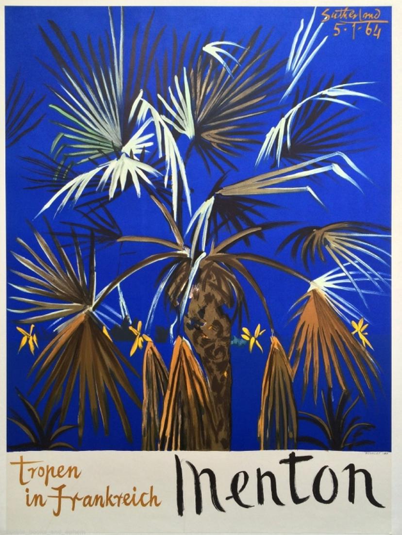 Menton Tropical France 1964 German Poster. (1 of 9)