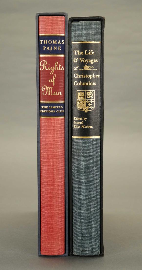2 Limited Editions: Lynd Ward, Lima de Freitas.: [Limited Editions Club/Americana] 2 Titles, each #1298 of 1500 signed by illustrator. 4to. Hardcover in slipcase. (1) Thomas Paine. Rights Of Man. Illustrations by Lynd Ward. 1961. (2) Journals And Ot