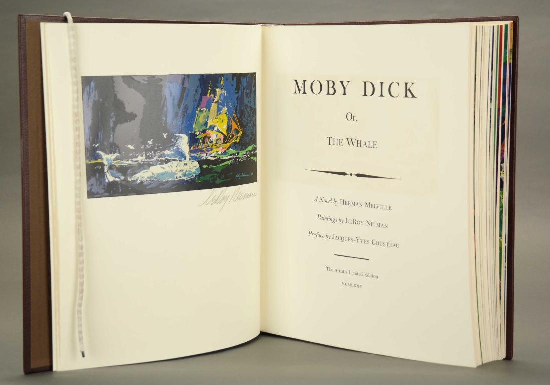 Melville & Neiman. Moby Dick. Sgd. 1/1500.: [Neiman, Leroy]. Melville, Herman, Leroy Neiman and Jacques Cousteau. Moby Dick or The Whale. (New York). Artistâ€™s Limited Edition, 1975. Folio. #503 of 1500 copies printed on all-rag paper. Pe