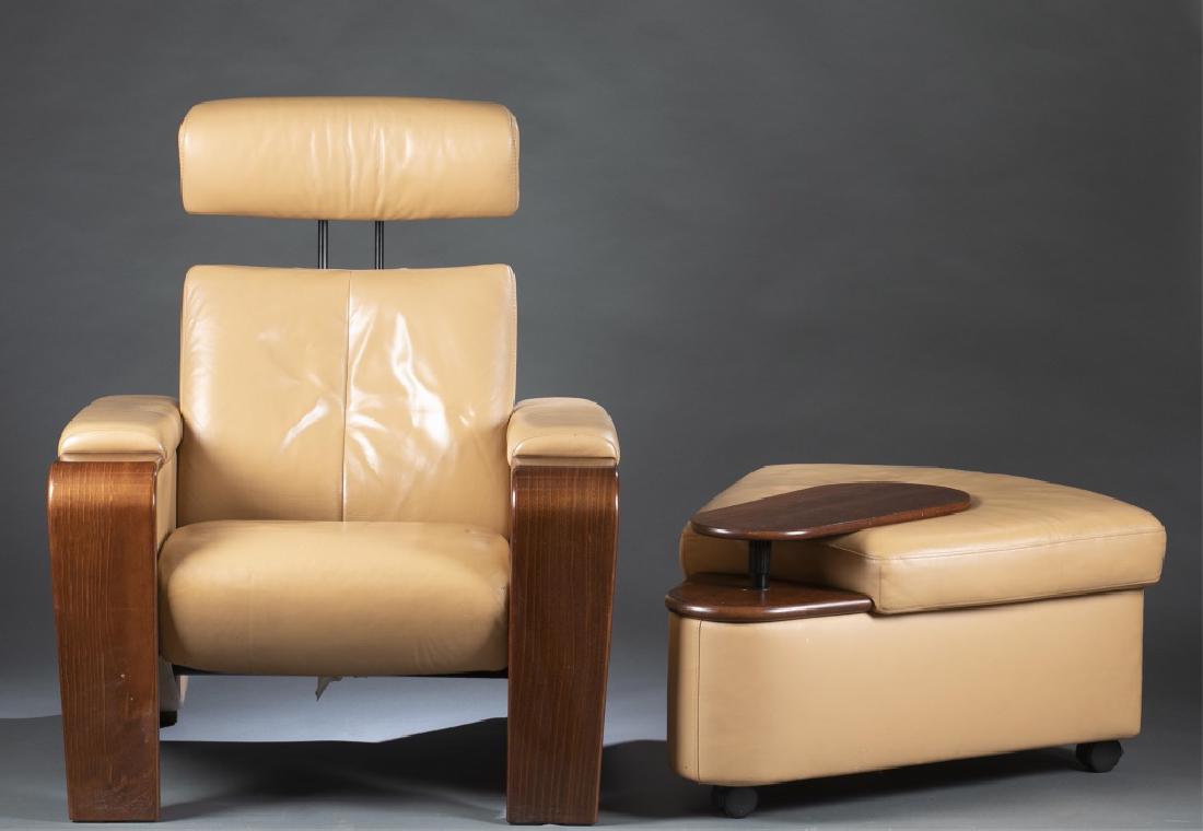 3 Ekornes lounge chairs and 4 ottomans. (1 of 7)