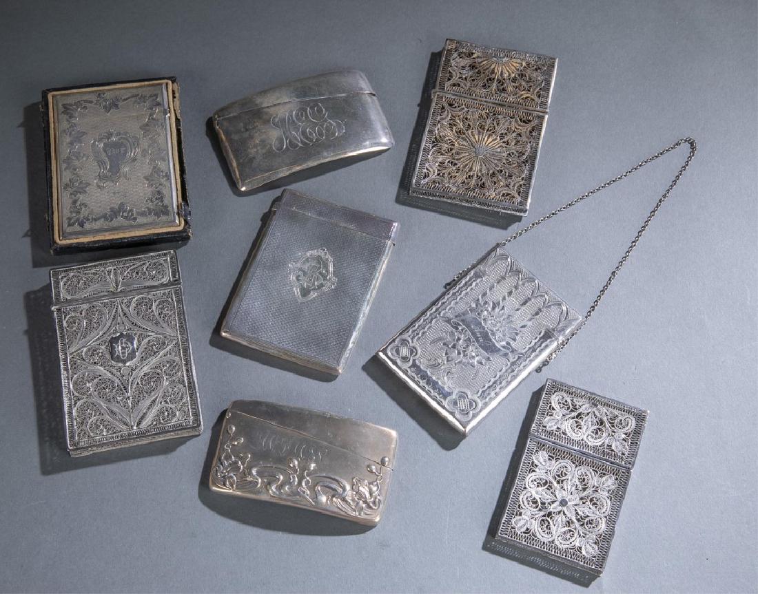 8 silver & silverplate calling-card cases. (1 of 11)