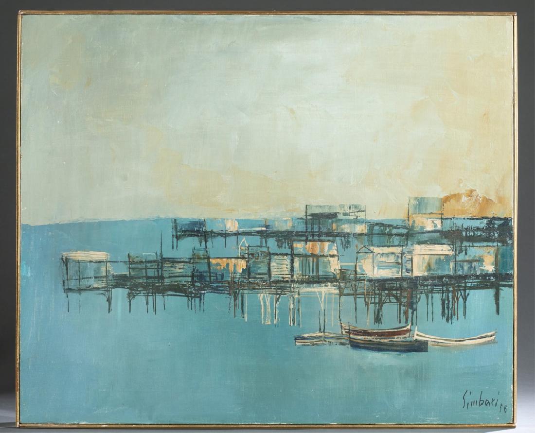 Nicola Simbari, Pier with Boats. O/C. (1 of 4)