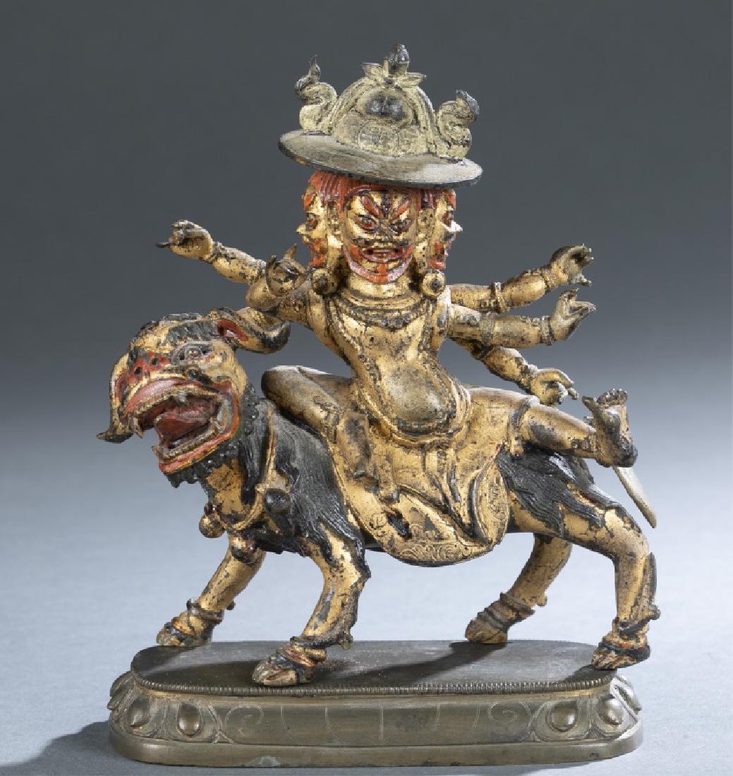 Himalayan gilt bronze statue of Dorje Legpa. (1 of 5)