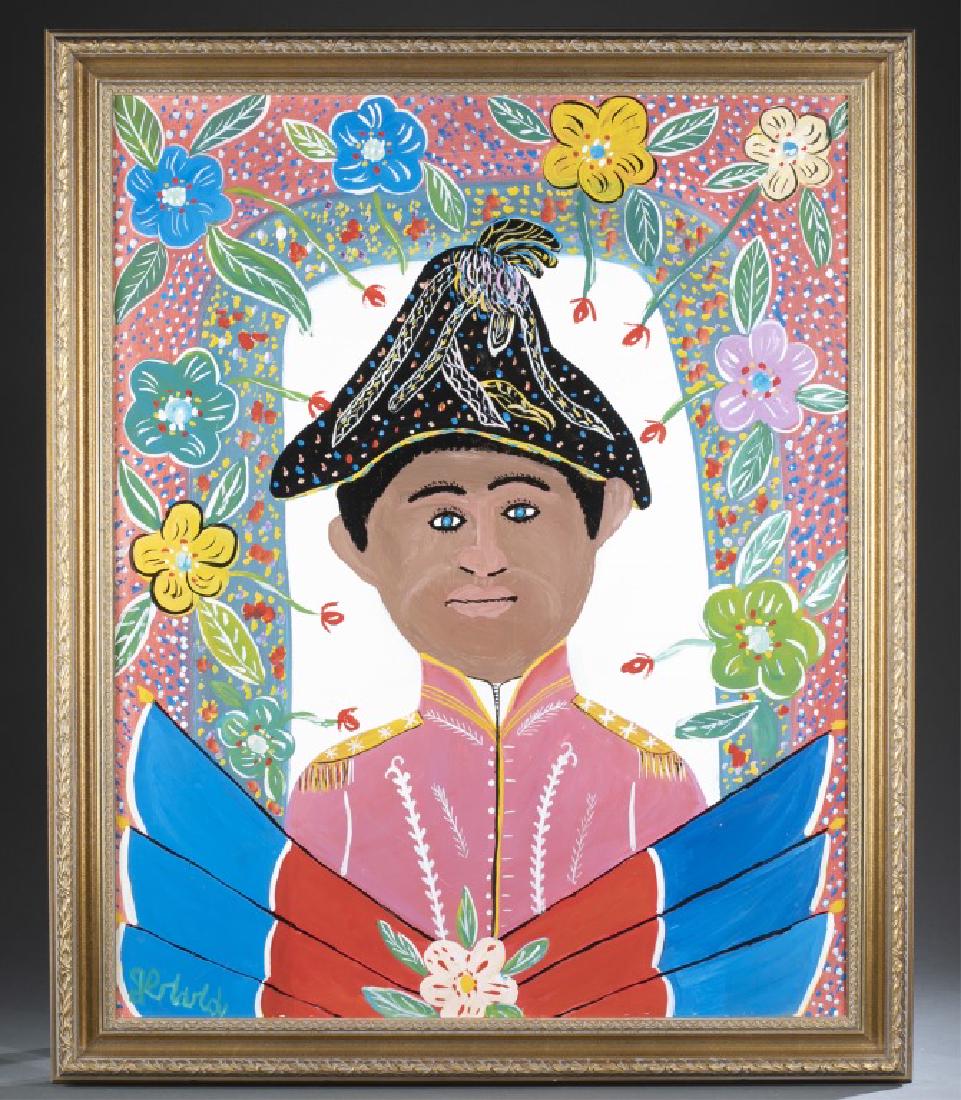 Fortune Gerard, Henri Christophe, O/B.: Gerard, Fortune (Haitian, b.1933). "Henri Christophe" (King of Haiti; 1811-1820). Oil on Board. Signed l.l. Sight: 30" x 24". Frame: 34" x 28".Provenance: From the collection of Stella Walters. Purcha
