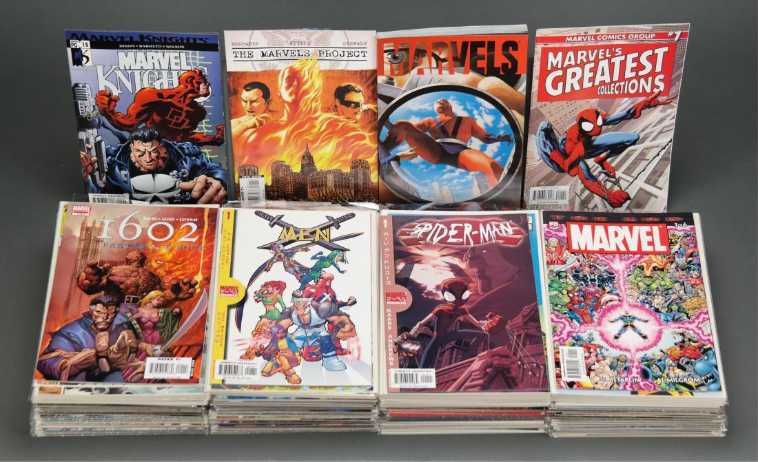 Group of 124 Assorted Marvel Comics.: Group of Assorted Marvel Comics (Marvel, 1983-2009). 124 issues. Includes: Marvel 1602 (2003), #1-8; Marvel 1602: Fantastick Four (2006), #1-5; Marvel 1602: New World (2005), #1-5; Marvel Action Hour: