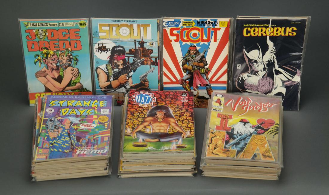 Group of Assorted Comics, Various Publishers: Group of Assorted Comics, including Underground Comix. Publishers include: Eagle, Charlton, Quality, Eclipse, Renegade, Equinox, Kitchen Sink, Fantagraphics & First Comics. Titles include: The Officia
