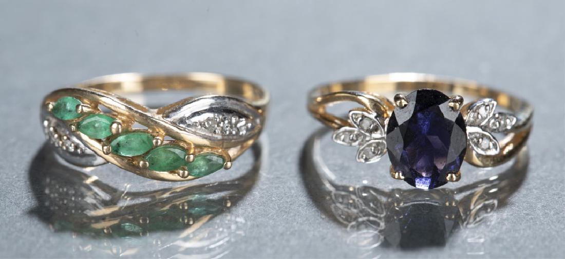 Iolite and emerald rings. (1 of 5)
