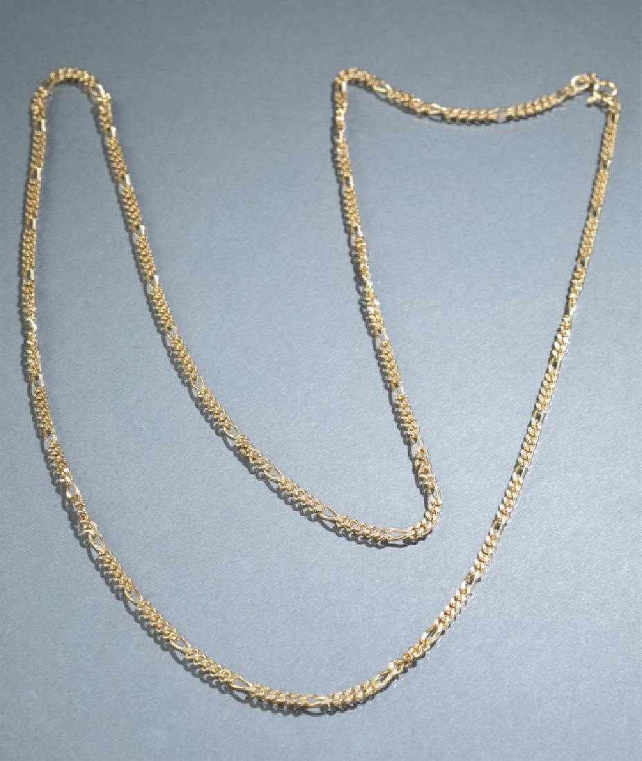 18k yellow gold Figaro chain necklace. (1 of 2)