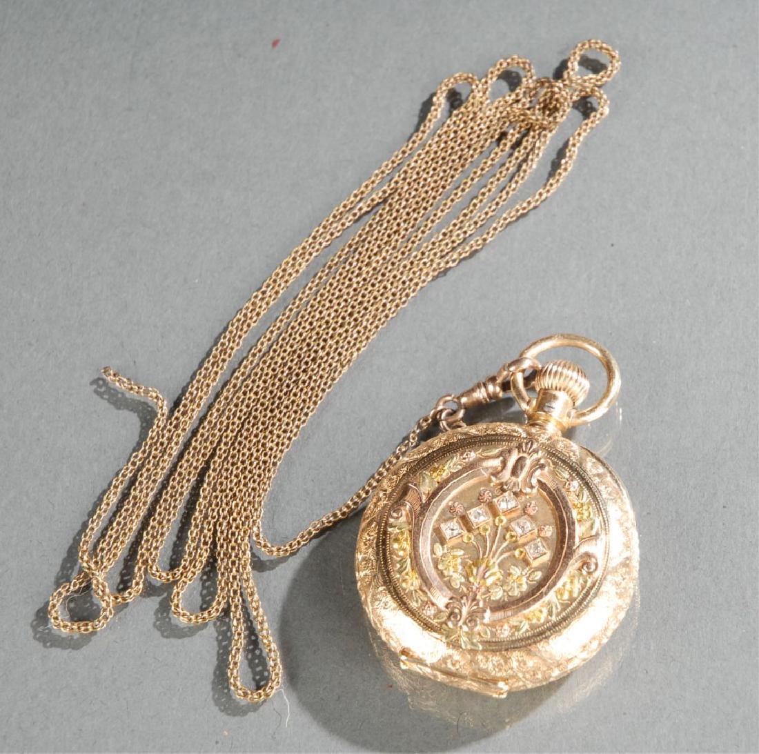 Elgin ladies pocket watch in 14k. (1 of 6)