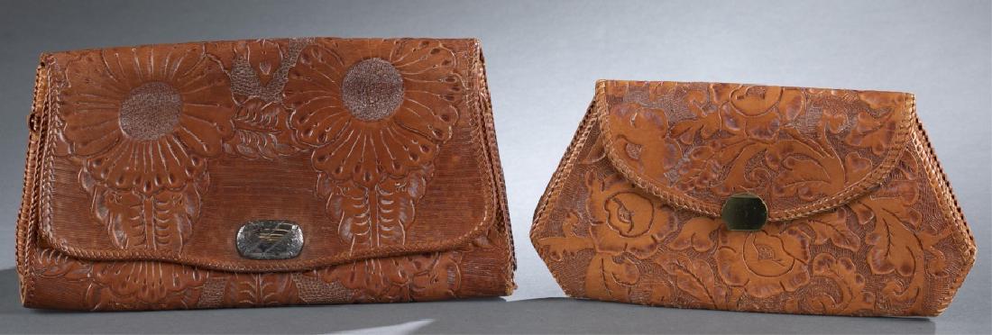 2 Embossed Leather Clutches. (1 of 5)