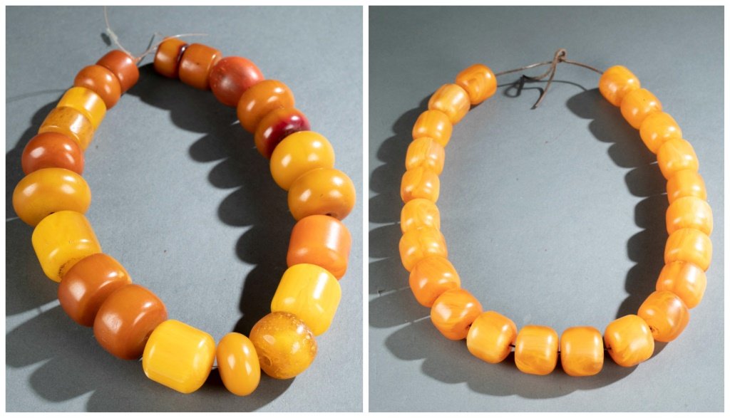2 Amber style necklaces. 20th century. (1 of 6)