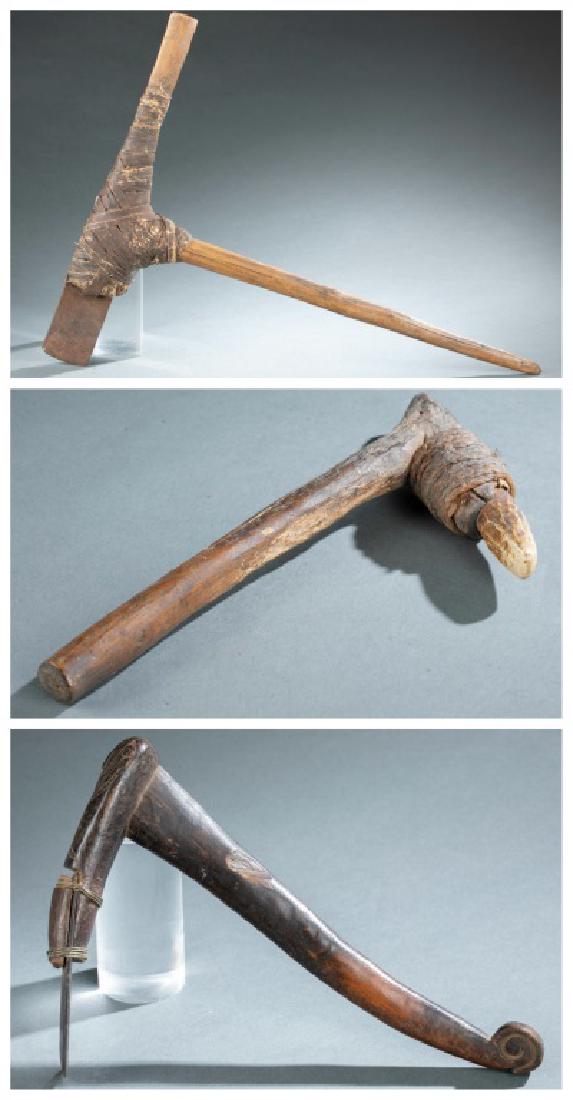 3 Melanesian axes. 20th century. (1 of 10)