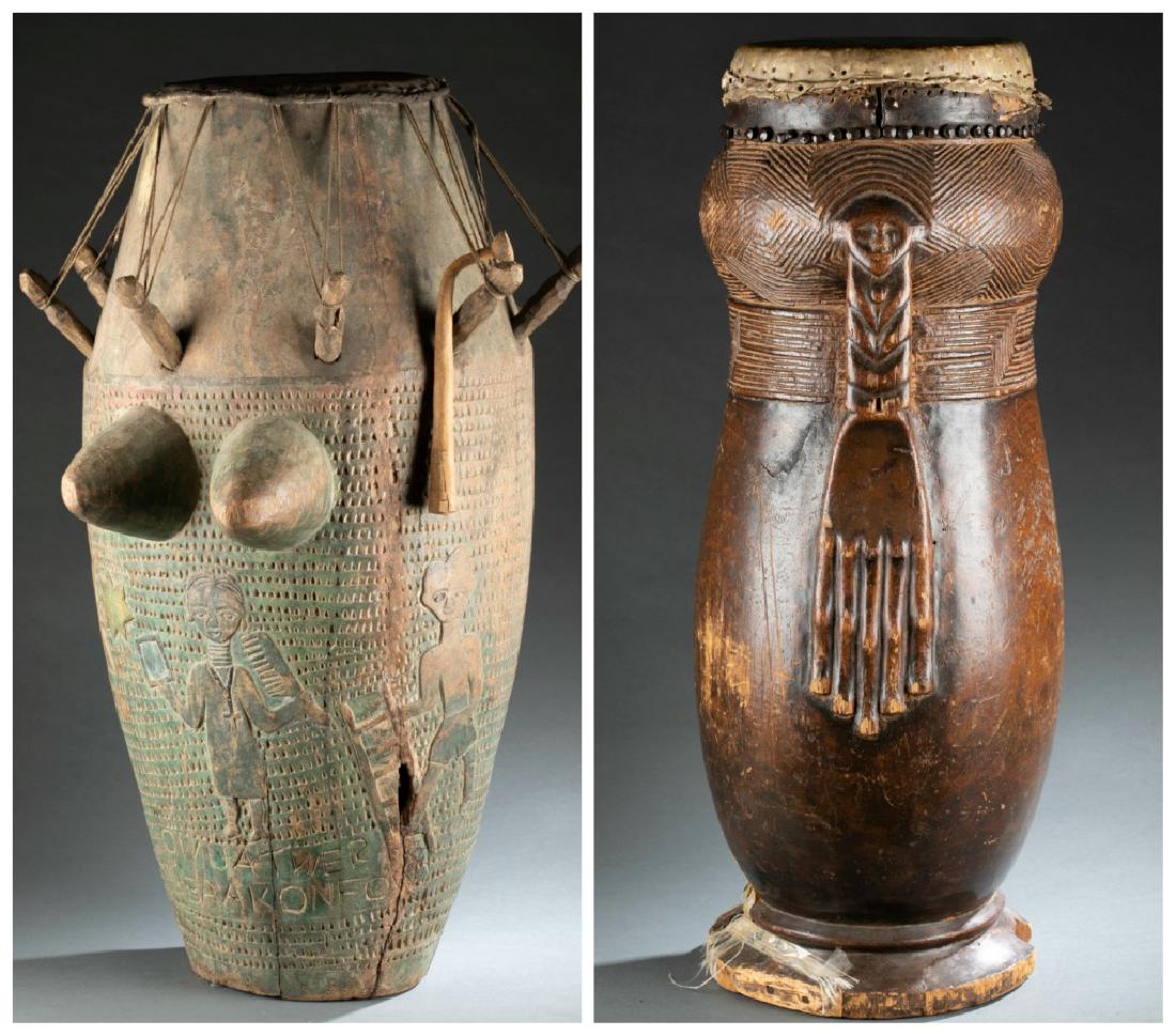 Asante & Kuba drums. 20th century. (1 of 13)