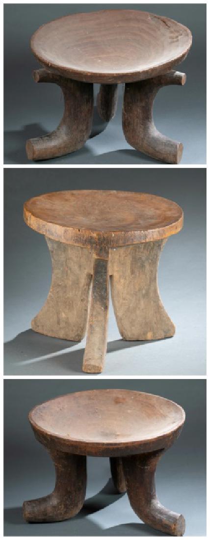 3 East African stools. 20th century. (1 of 12)