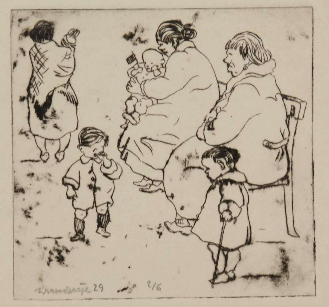 Heinrich Zille. 1929.: Zille, Heinrich (German, 1858-1929). 1929. Etching and aquatint. Edition 2 of 6. Unsigned. Titled, dated and editioned in pencil, l.l. Plate: 4 9/16" x 4 3/4" Sheet: 8 1/4" x 10 1/4"