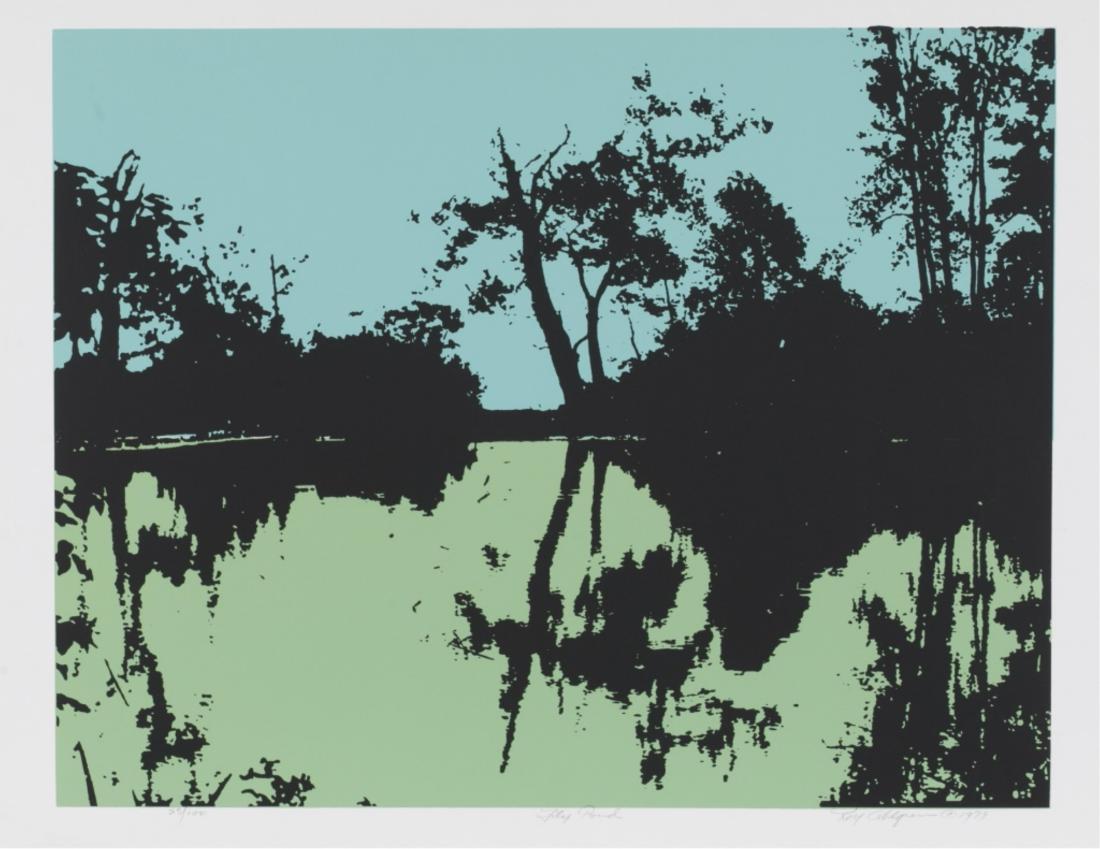 Roy Ahlgren. Two Prints. 1974-1979.: Ahlgren, Roy (American, 1927-2011). Group of two prints. (1) "And On The Third Day." 1974. Serigraph. Artist's Proof. Signed and dated in pencil, l.r.; editioned l.l., titled l.c. Sheet: 20" x 20" ++ 