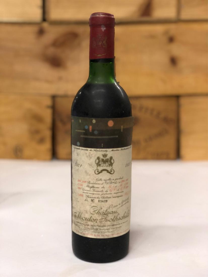 Chateau Mouton Rothschild, Pauillac, Bordeaux, 1971: 1971 Chateau Mouton Rothschild, Pauillac, Bordeaux, France 750ml. Artist Designed Label by Wassily Kandinsky**** Wine lots will be shipped 1-2 weeks post sale. There is an outside shipper list availab