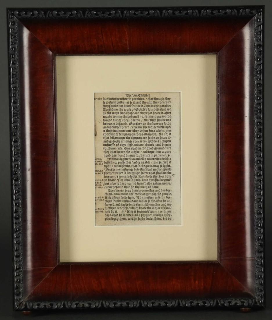 Double-sided Tyndale Bible Leaf. c.1526-1536. (1 of 4)