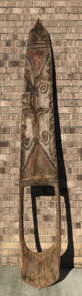 Telefomin doorway. 20th century.: Telefomin doorway. Papua New Guinea. 20th century. 120" x 18". From The Estate of Lynda Cunningham, Philmont, NY. Additional Information: “Used as a doorway to a house, it provided protection from e
