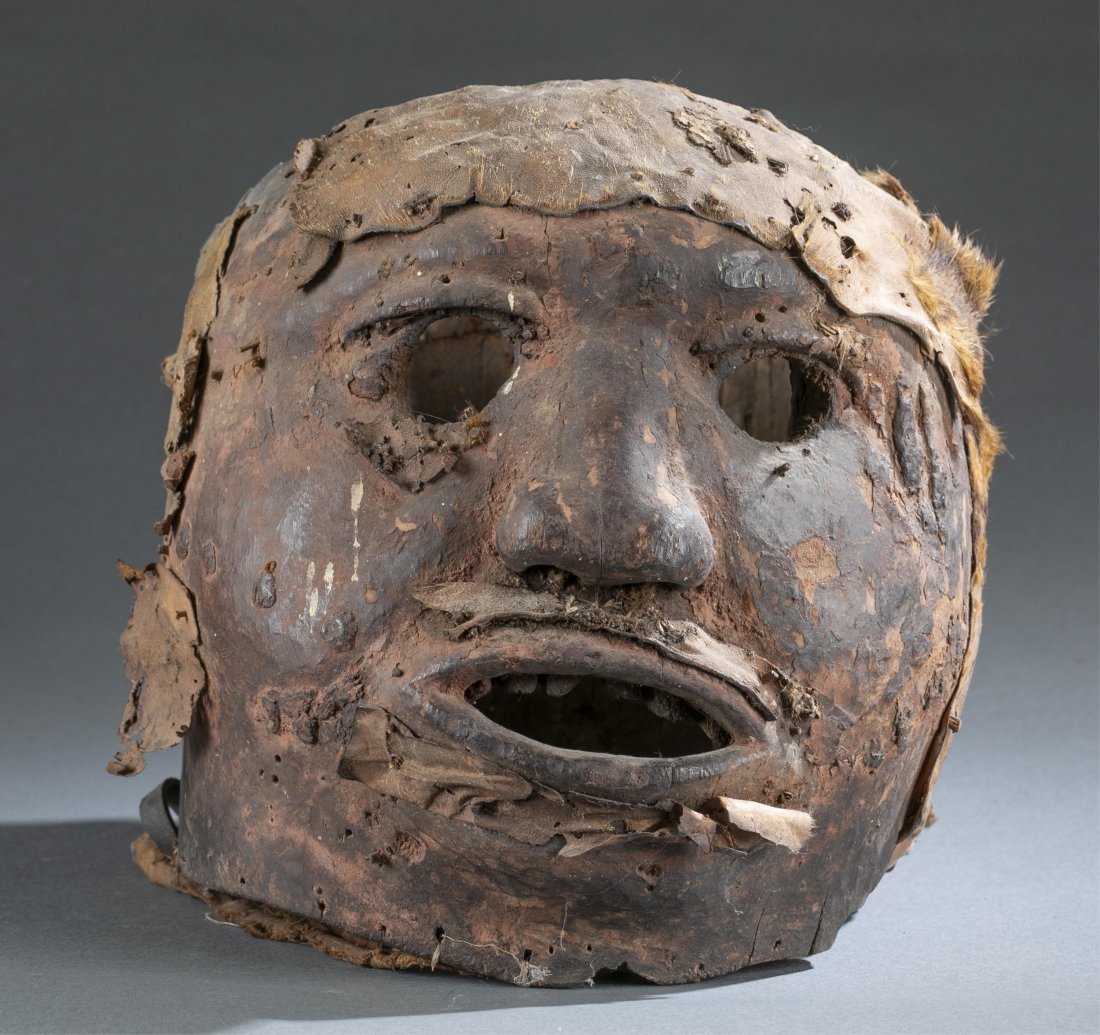 Ejagham helmet mask. 20th century.: An Ejagham helmet mask. Nigeria. West Africa. 20th century. 10 1/2" x 9" x 11". From a private collection, New York.