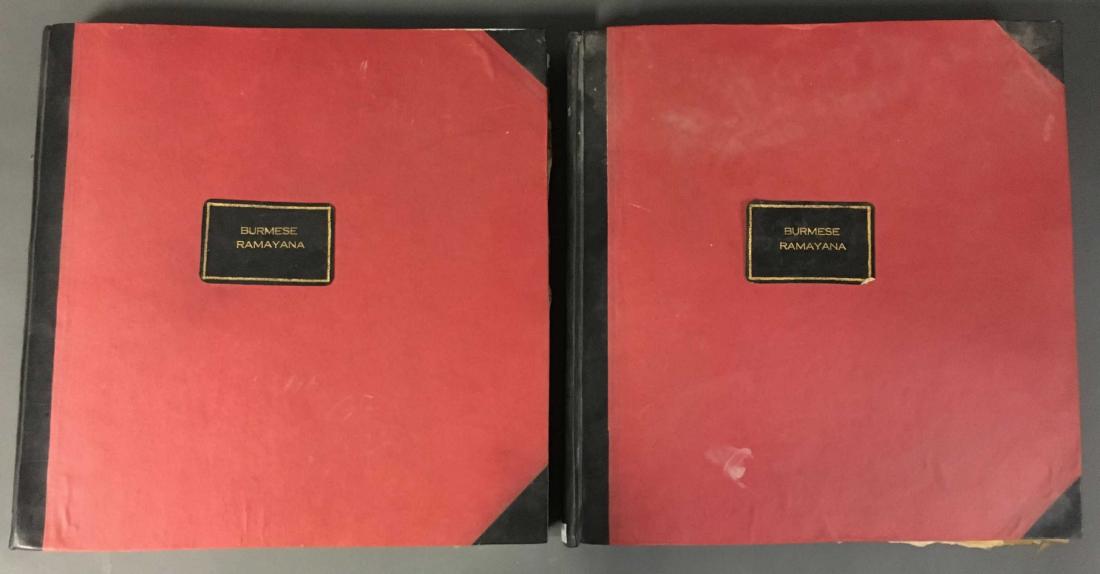 Burmese Ramayana. 2 Vols w/ ~200 temple rubbings.: Burmese Ramayana: The Epic of Ramayana Told in Stone Sculpture at the Ta-kut-ta-ne Pagoda, Monywa Township, Burma. 2 Vols, containing approx. 200 temple rubbings on hand made paper. Most have a later