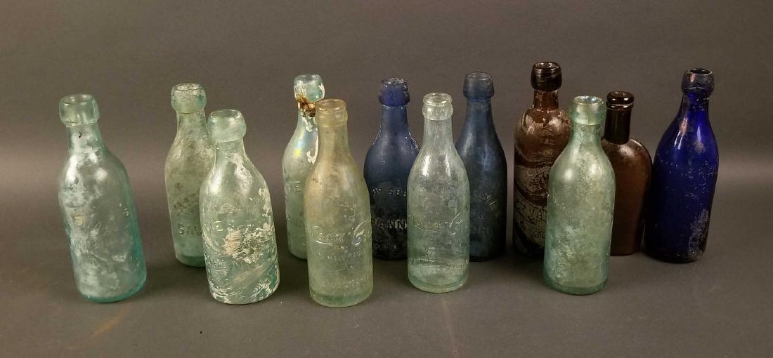 Twelve Antique Savannah, GA Glass Bottles: Twelve Antique Savannah, Georgia Glass Bottles ++ Six James Ray bottles ++ Two Coca Cola Bottles ++ Cobalt Excelsior Sodaworks bottle ++ C. Ebberwein bottle ++ Oblester Grocer bottle ++ Frederick Mein