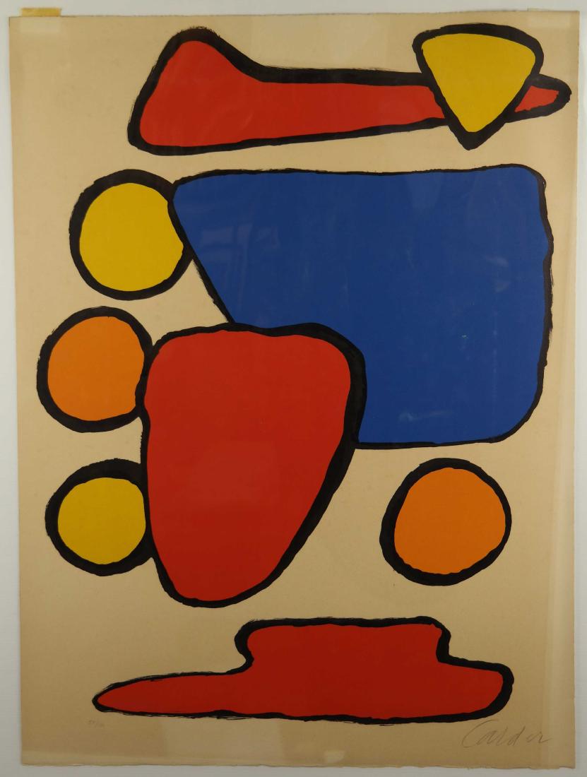 Alexander Calder. Composition. 1969.: Calder, Alexander (American, 1898-1976). Untitled Composition. 1969. Lithograph in colors. Edition 57 of 100. Signed in pencil, l.r., editioned, l.l. Sheet: 30 1/2" x 23"._x000D_ Condition Near fine.