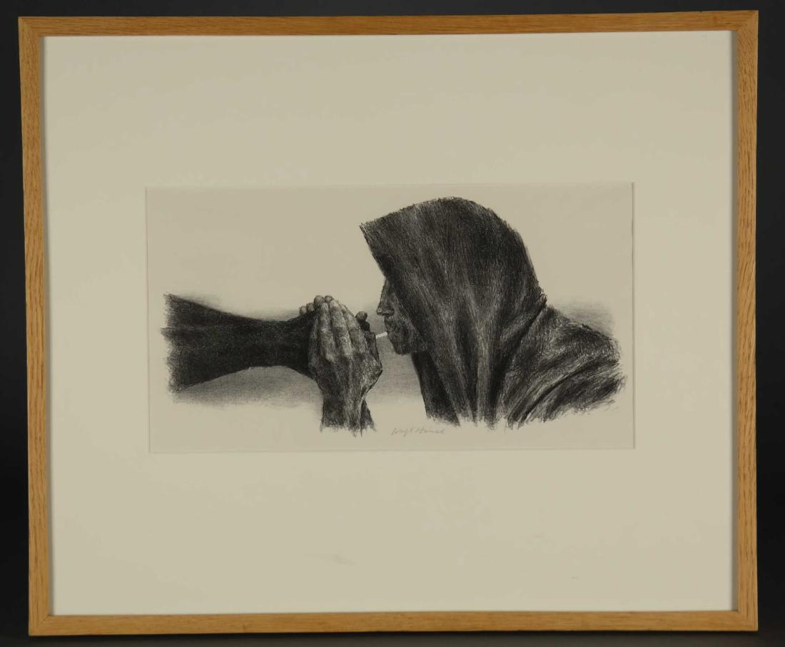 Joseph Hirsch. Lithograph. Survivor. 1984.: Hirsch, Joseph (American, 1910-1981). "Survivor." 1984. Lithograph. Edition of 250. Signed in pencil, l.c. Cole 30. Framed: 18" x 21 1/4". Image: 7 3/4" x 14 1/4". Provenance Associated American Artis