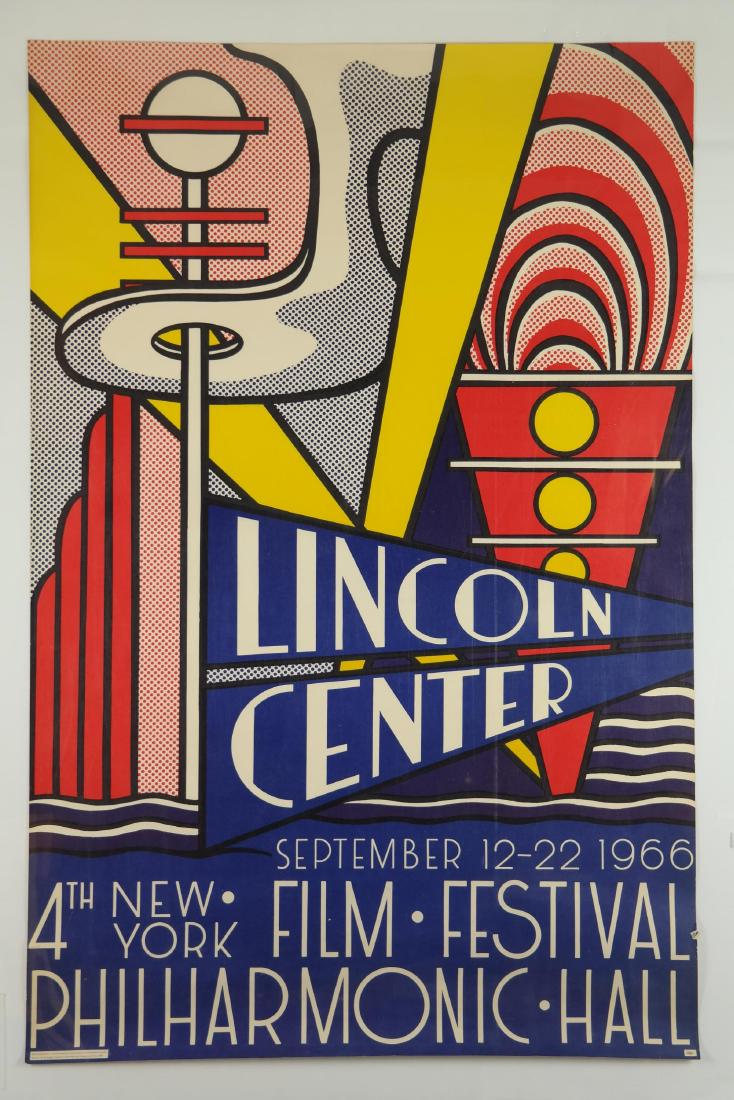 Roy Lichtenstein. Poster. "Lincoln Center." 1966.: Lichtenstein, Roy (American, 1923-1997). â€œLincoln Center.” 1966. Lithograph poster. Commissioned by Lincoln Center for the Performing Arts for the 4th New York Film Festival at the Philhar