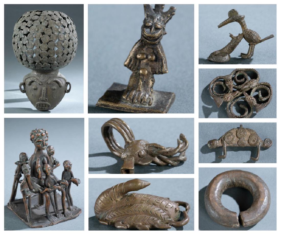 9 West African brass objects. 20th century. (1 of 20)