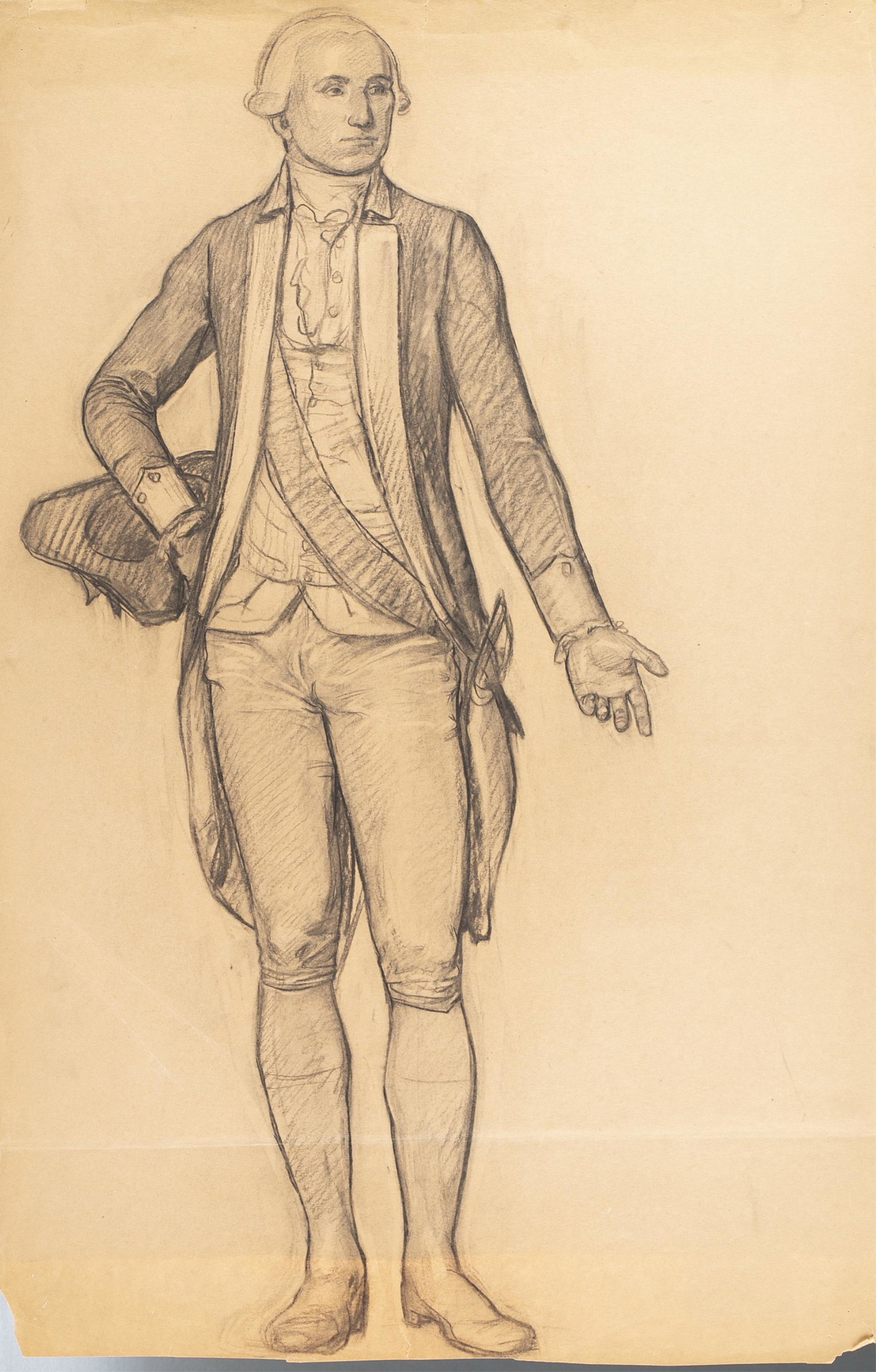 Cox. U.S. Capitol. George Washington Sketches.: [Allyn Cox] Cox, Allyn (American, 1896-1982). Muralist best known for his works in the U.S. Capitol, the George Washington Masonic National Memorial in Alexandria, VA. 2 preparatory charcoal sketches 