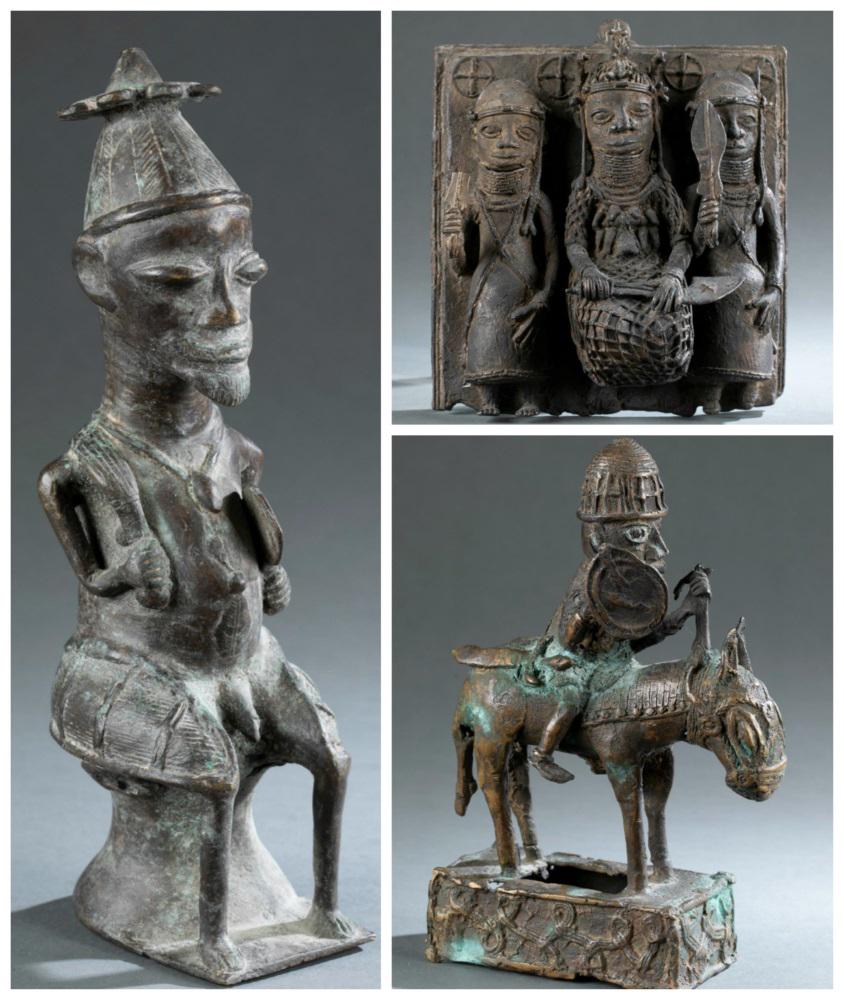 3 Nigerian Brass Figures. 20th c. (1 of 20)