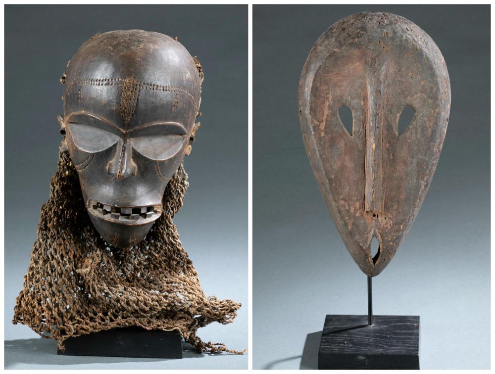 2 Central African wooden masks. 20th c. (1 of 7)