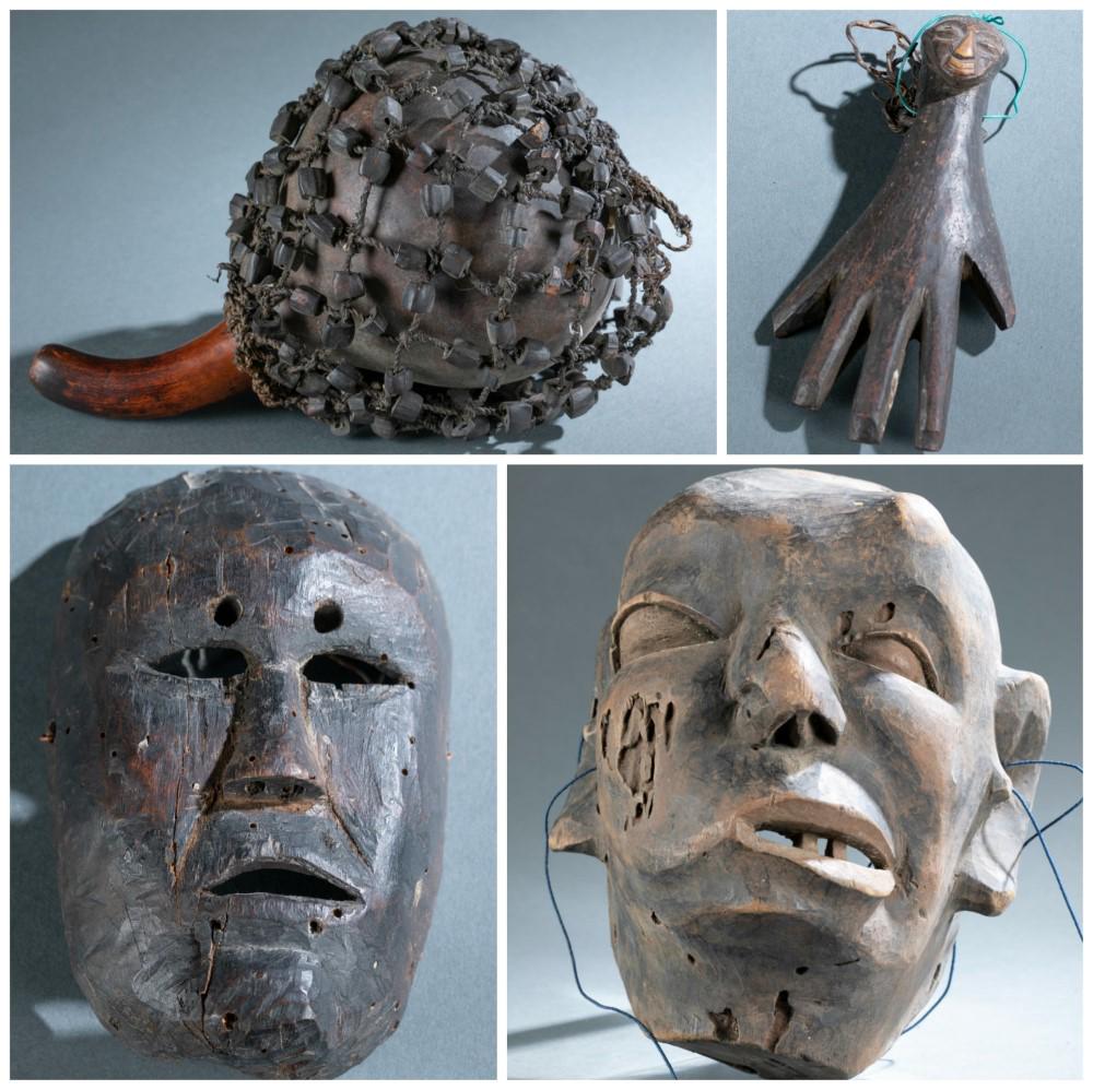 4 Ethnographic Masks & Objects. 20th c. (1 of 20)