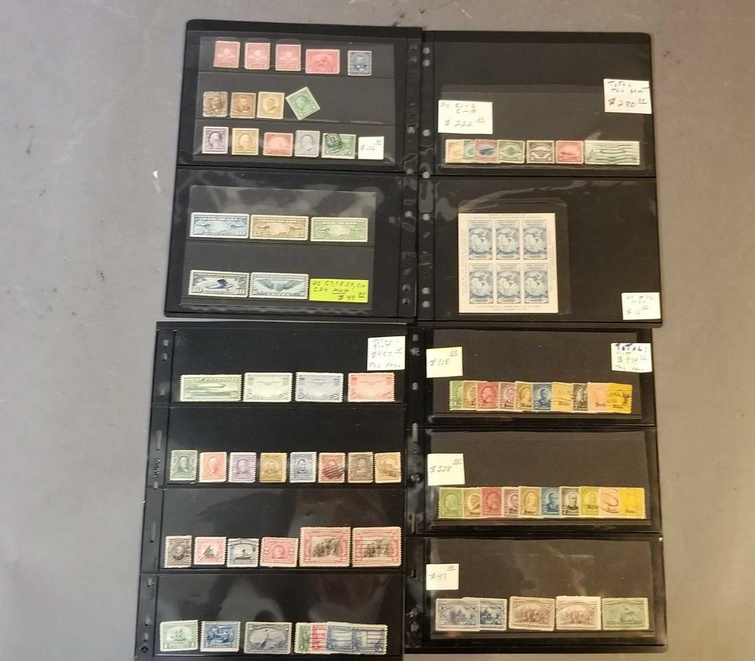 Large Group of Collectable United States Stamps: Large Group of Collectable United States Stamps ++ Including C13: 1930 65c Air Graf Zeppelin over Atlantic Ocean, #290 â€“ 1898 10c Trans-Mississippi Exposition: Hardships of Emigration, #289 â�