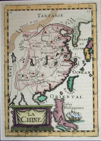 Mallet, 3 maps: Asia & China. c.1683 - 3