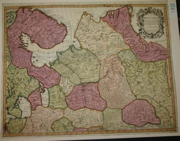 2 maps: Moscovy, 1712; Russie Asiatique, c.1750: [Russia]. 2 engraved maps. ++ John Senex & John Maxwell. Moscovy Corrected From Ye Observations, Communicated To The Royal Society Of London And Paris...Lon: 1712. Northern part of 2-sheet map. 13 7/8