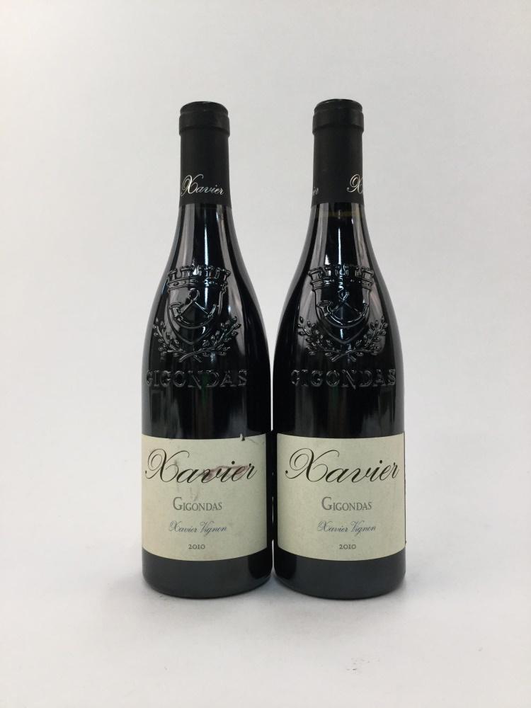 2 Xavier Gigondas, 2010.: Two bottles of 2010 Xavier Gigondas, France, 750ml.