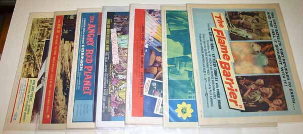Science Fiction movies: 7 sets of lobby cards.: [Lobby Cards/Sci-Fi & Horror]. 7 Sets of Lobby Cards. First 6 sets complete. (1953-1964). ++ The Flame Barrier (8 cards), starring Kathleen Crowley and Robert Brown. ++ This Island Earth. ++ Project M