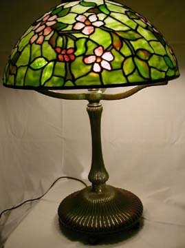 Tiffany Studios "Apple Blossom" bronze table lamp - 10