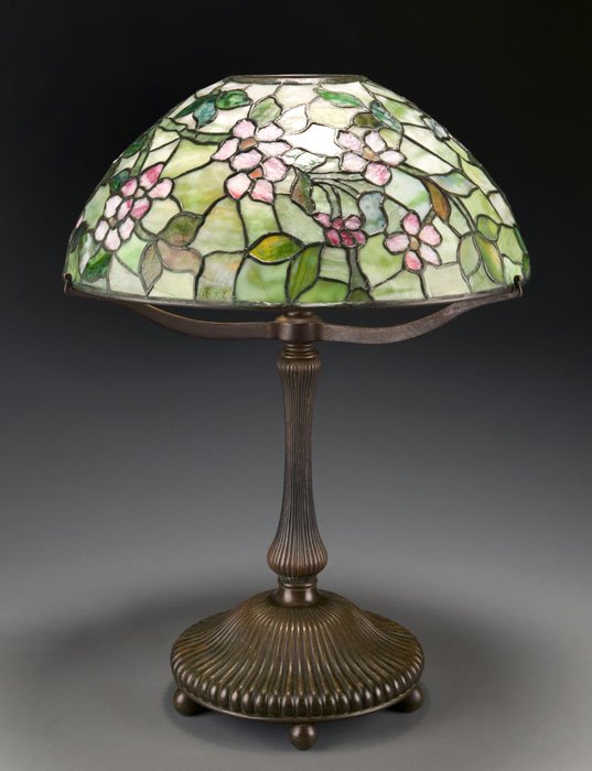 Tiffany Studios "Apple Blossom" bronze table lamp