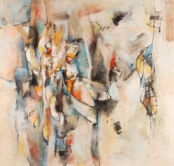 Abstract oil on canvas by Walter W. Barker Jr.
