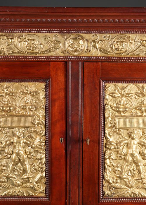 European two-piece server w/brass plated panels - 3