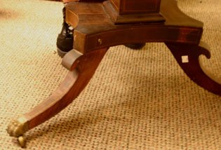 Flip-top pedestal game table with inlay - 3