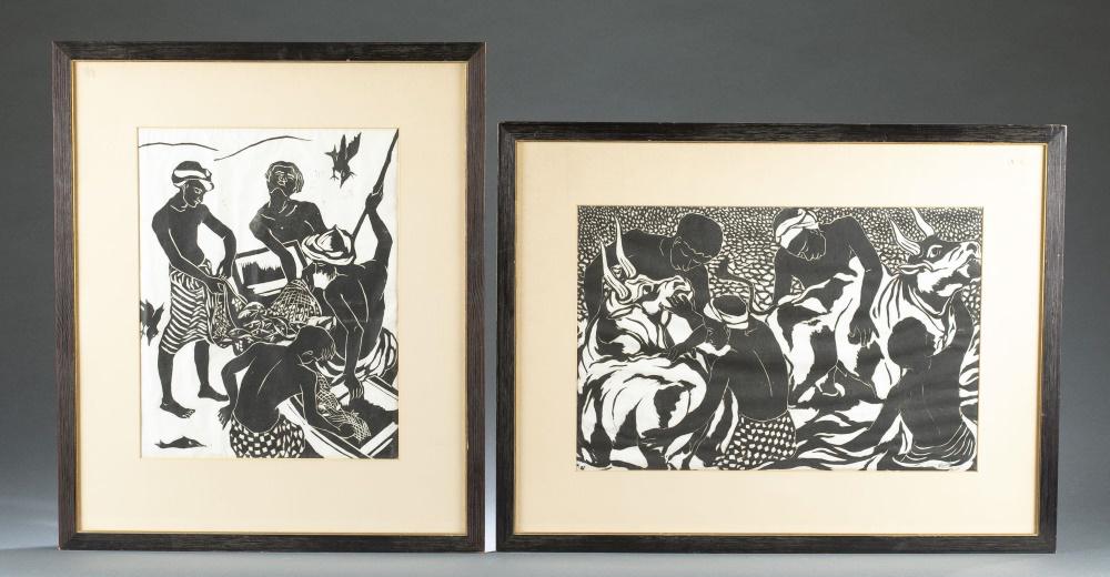 2 Richard Gabriel Framed Woodcuts. (1 of 9)