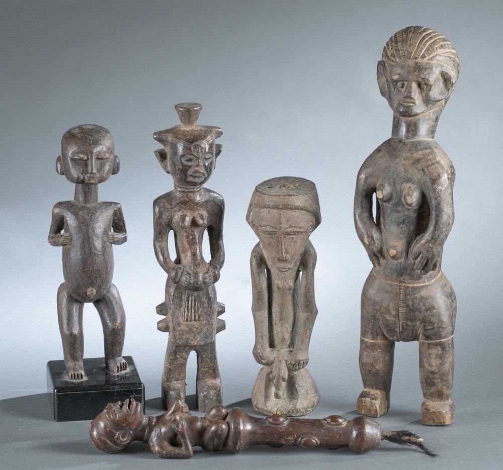 5 D.R. Congo Style Wooden Figures. 20th c. (1 of 9)