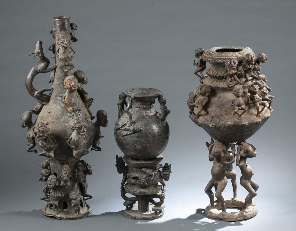 3 Cameroon Style Brass Objects. 20th c. (1 of 7)