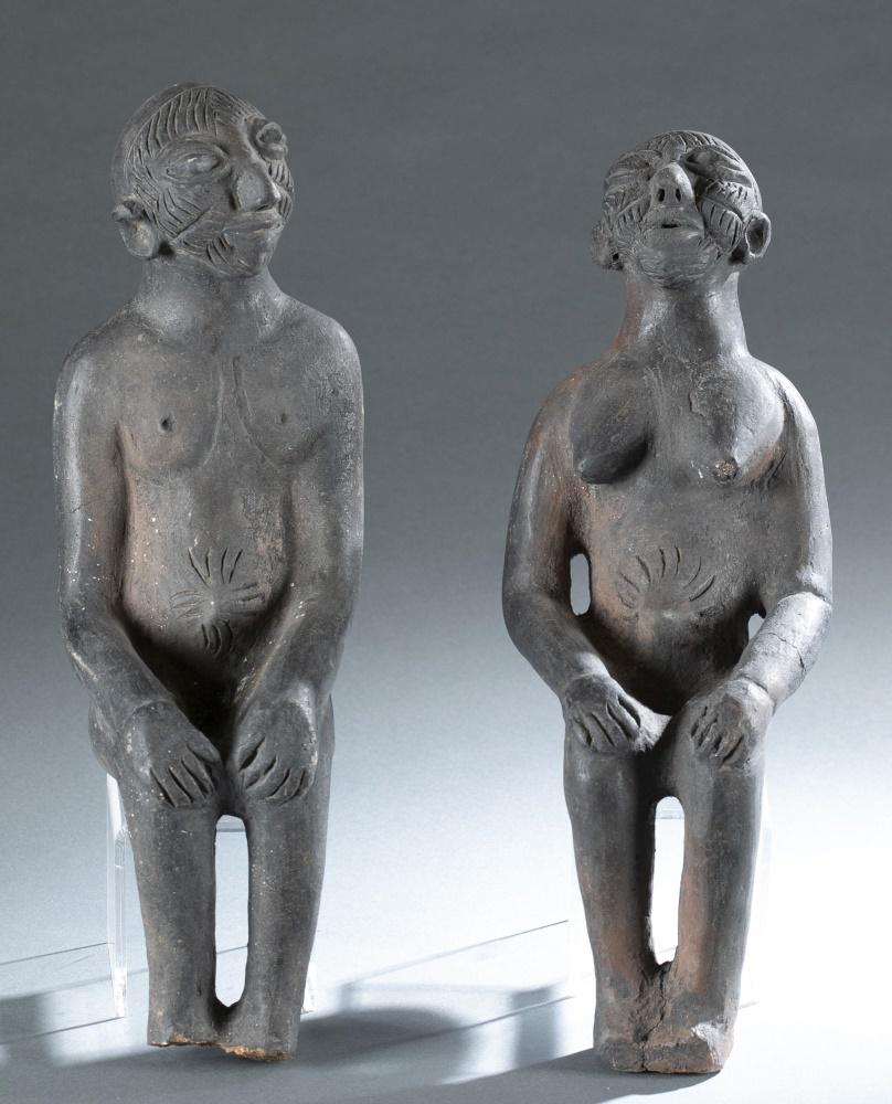 2 West African Style Terracotta Figures. 20th c. (1 of 6)