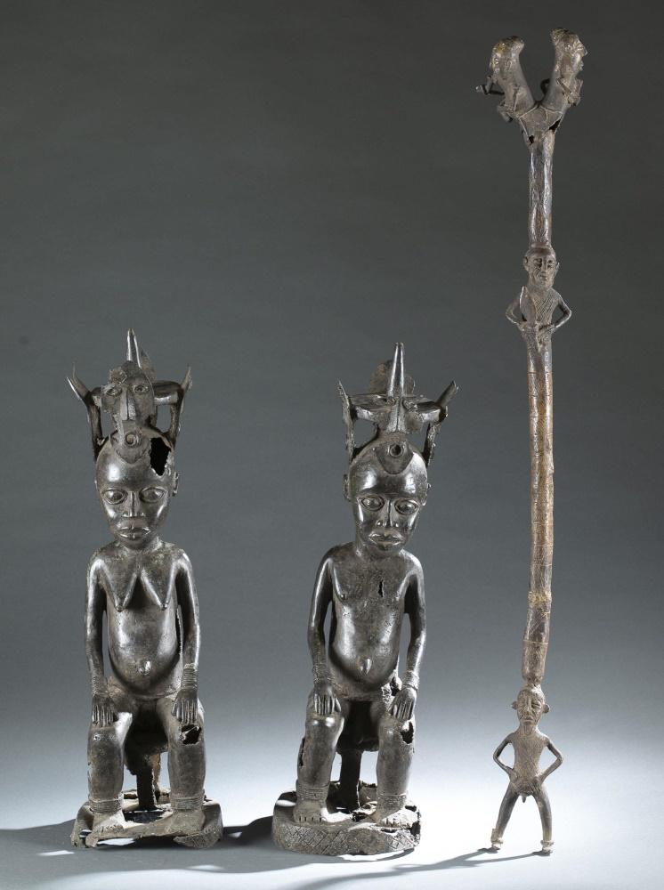 3 West African Style Brass Figures. 20th c. (1 of 7)