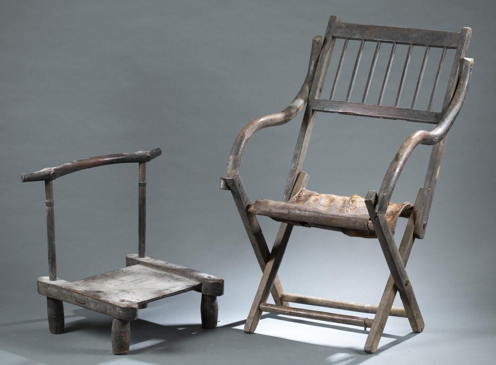 2 African Style Chairs. 20th c. (1 of 9)